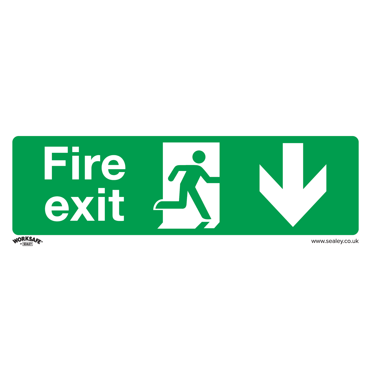 Fire Exit (Down) - Safe Conditions Safety Sign - Self-Adhesive Vinyl