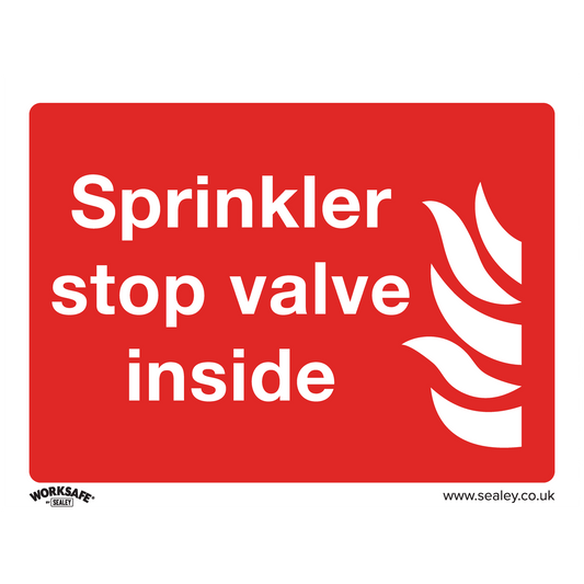 Sprinkler Stop Valve - Safe Conditions Safety Sign - Rigid Plastic