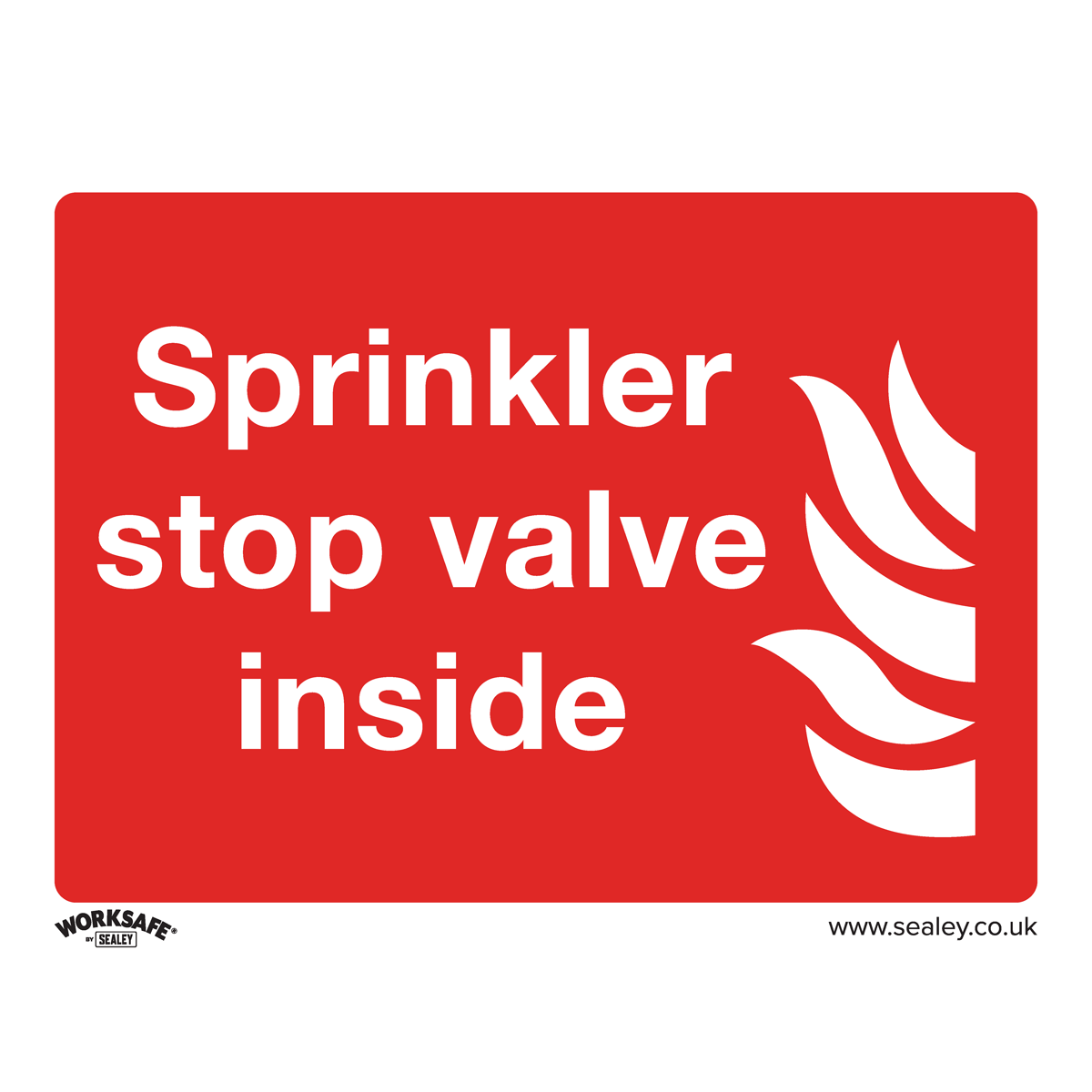 Sprinkler Stop Valve - Safe Conditions Safety Sign - Self-Adhesive Vinyl - Pack of 10