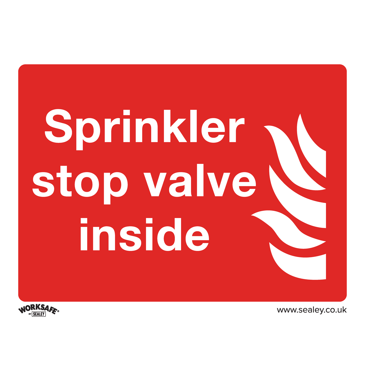 Sprinkler Stop Valve - Safe Conditions Safety Sign - Self-Adhesive Vinyl