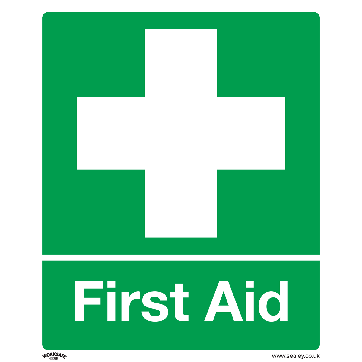 First Aid - Safety Sign - Rigid Plastic - Pack of 10