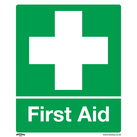 First Aid - Safety Sign - Rigid Plastic - Pack of 10