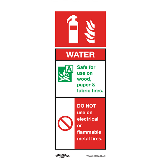 Water Fire Extinguisher - Safe Conditions Safety Sign - Rigid Plastic - Pack of 10