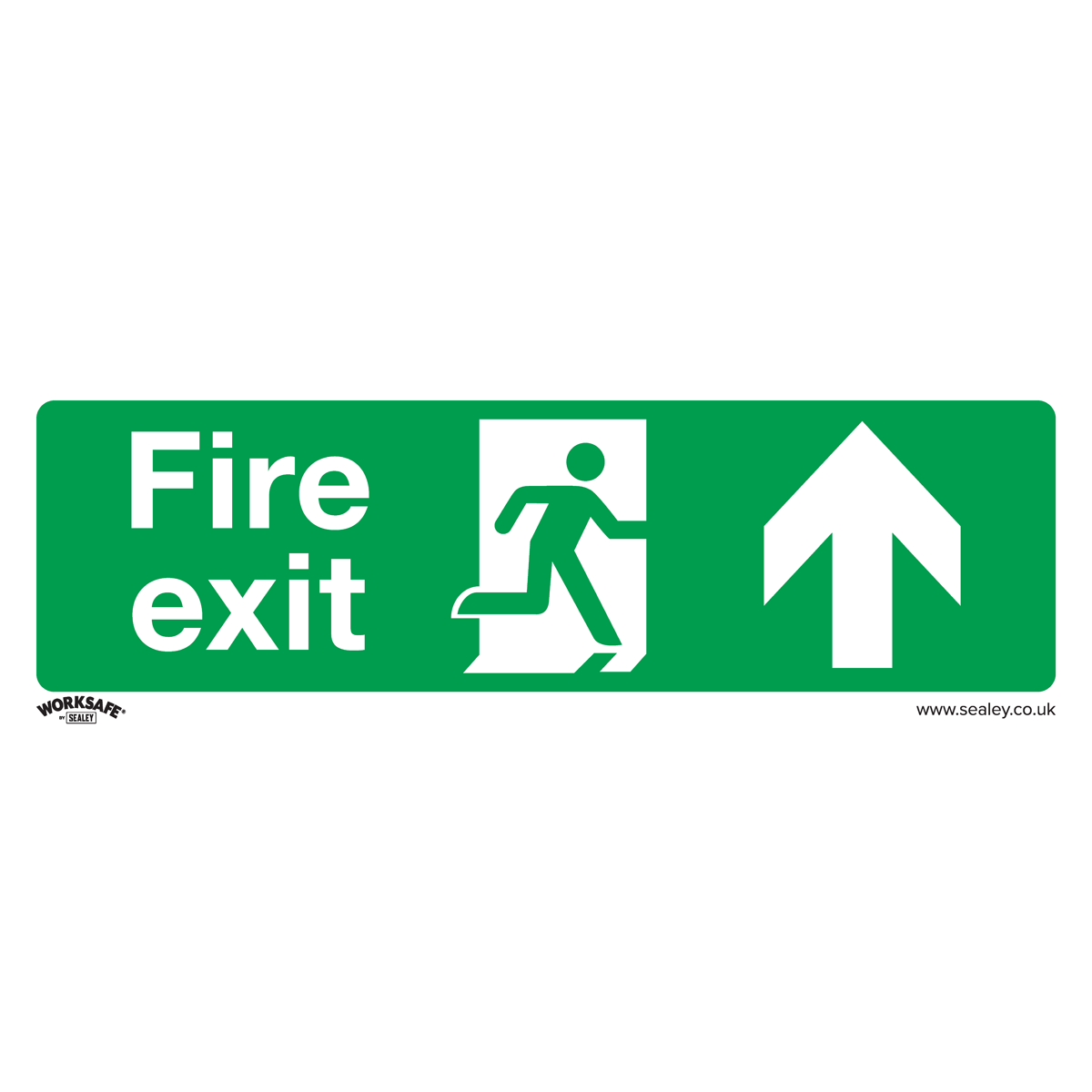 Fire Exit (Up) - Safe Conditions Safety Sign - Rigid Plastic - Pack of 10