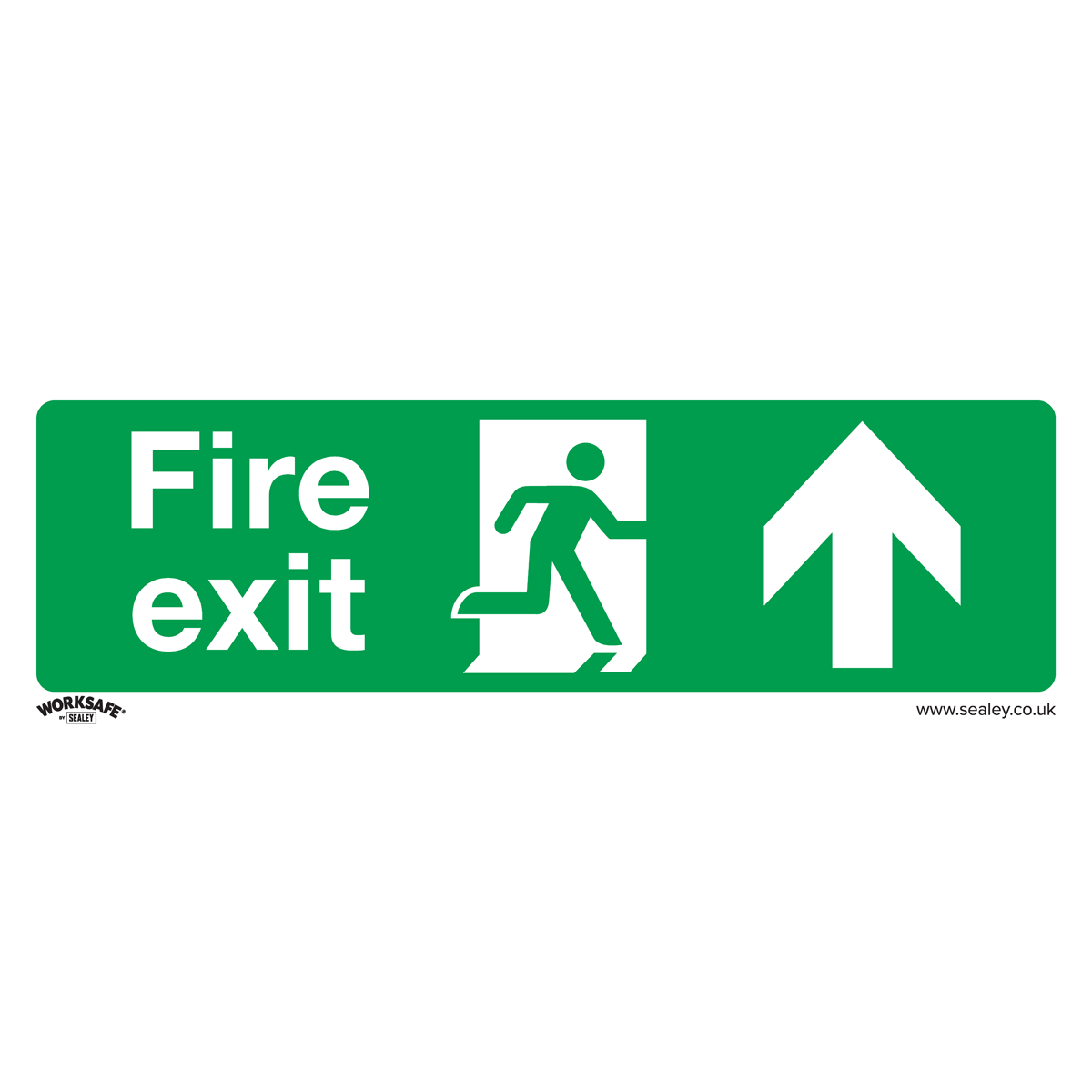 Fire Exit (Up) - Safe Conditions Safety Sign - Self-Adhesive Vinyl - Pack of 10