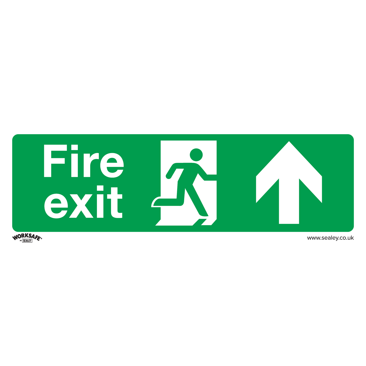 Fire Exit (Up) - Safe Conditions Safety Sign - Self-Adhesive Vinyl