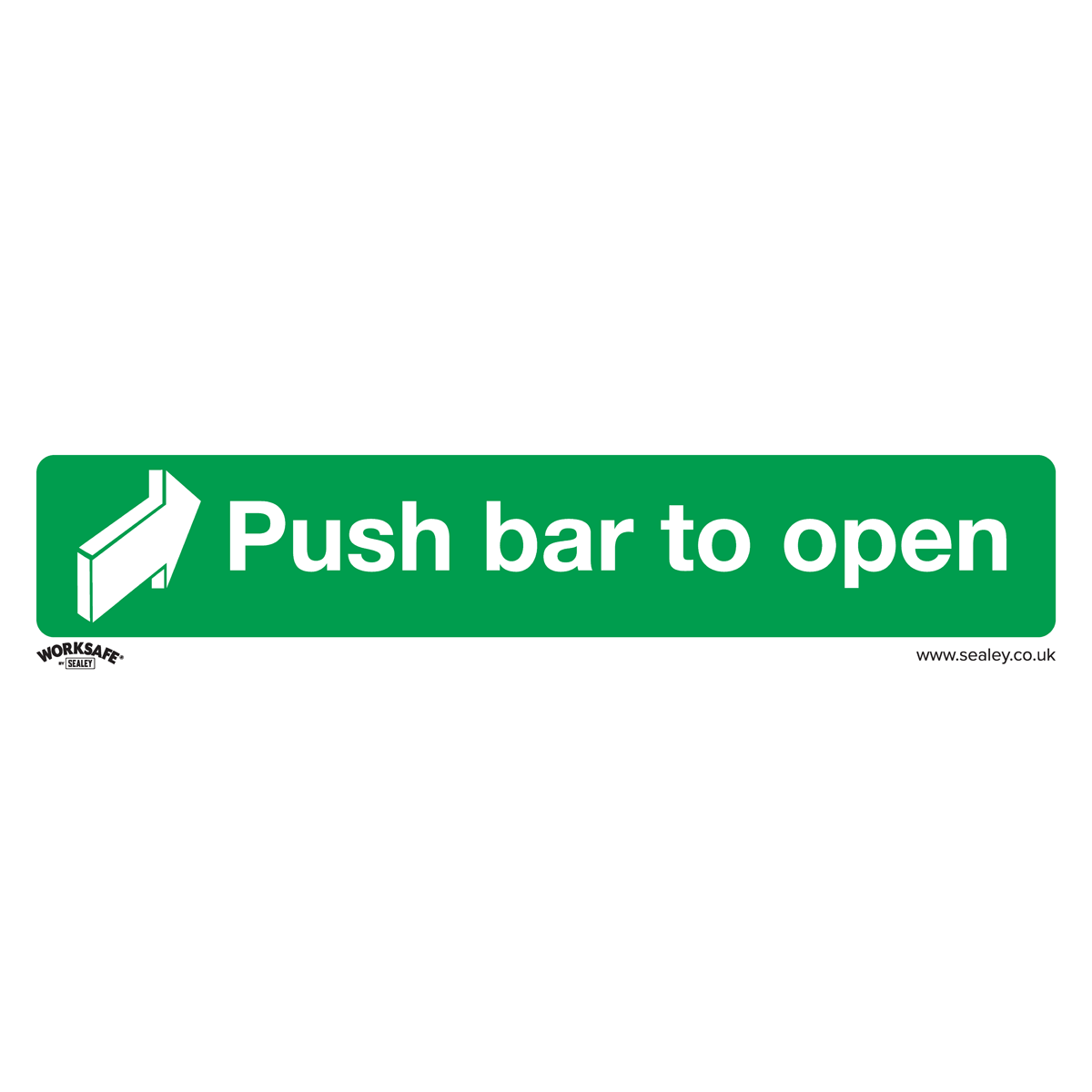 Push Bar To Open - Safe Conditions Safety Sign - Rigid Plastic - Pack of 10