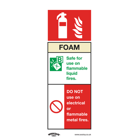 Foam Fire Extinguisher - Safe Conditions Safety Sign - Rigid Plastic - Pack of 10