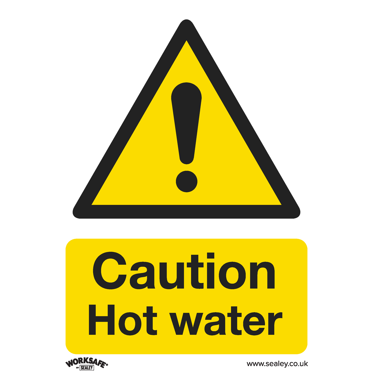 Caution Hot Water - Warning Safety Sign - Rigid Plastic