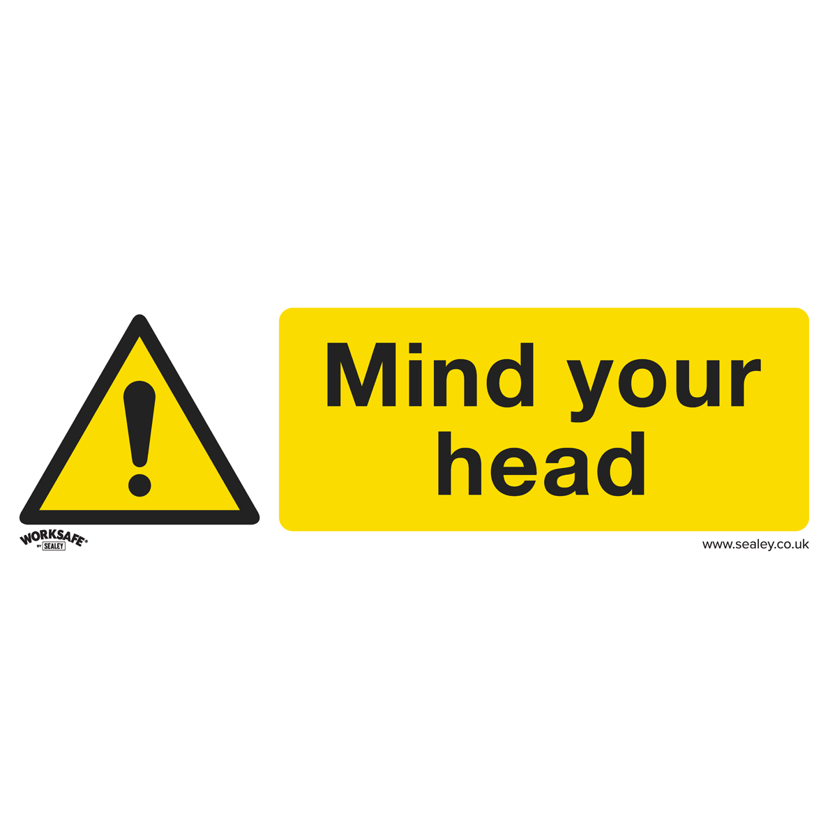 Mind Your Head - Warning Safety Sign - Rigid Plastic - Pack of 10