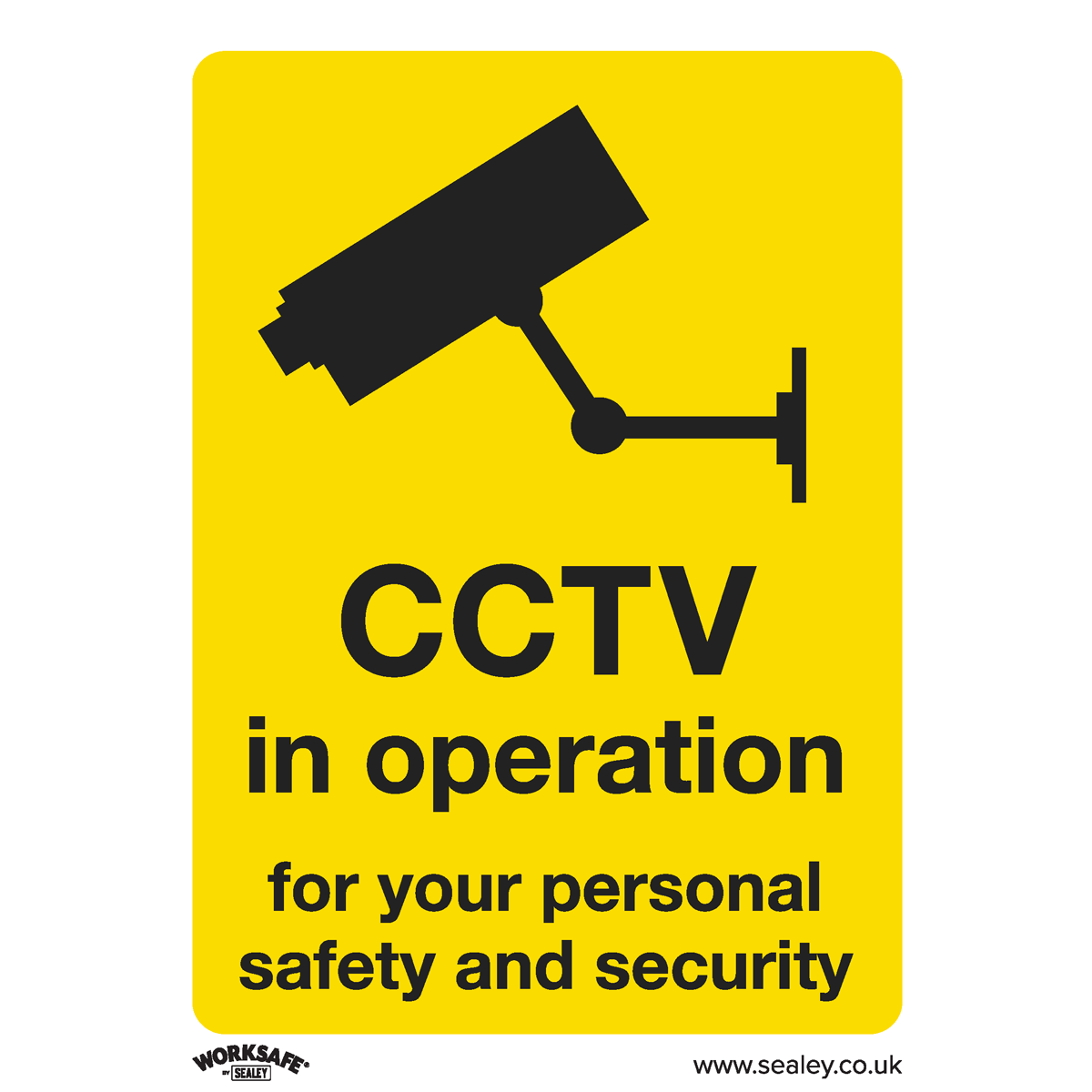 CCTV - Warning Safety Sign - Rigid Plastic - Pack of 10