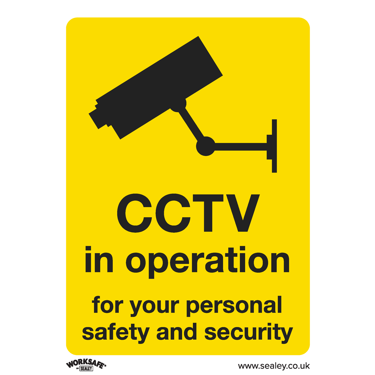 CCTV - Warning Safety Sign - Self-Adhesive Vinyl - Pack of 10