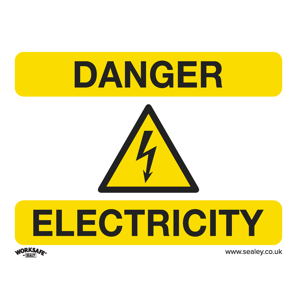 Danger Electricity - Warning Safety Sign - Rigid Plastic - Pack of 10