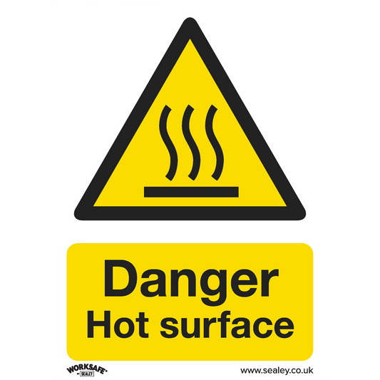 Danger Hot Surface - Warning Safety Sign - Rigid Plastic