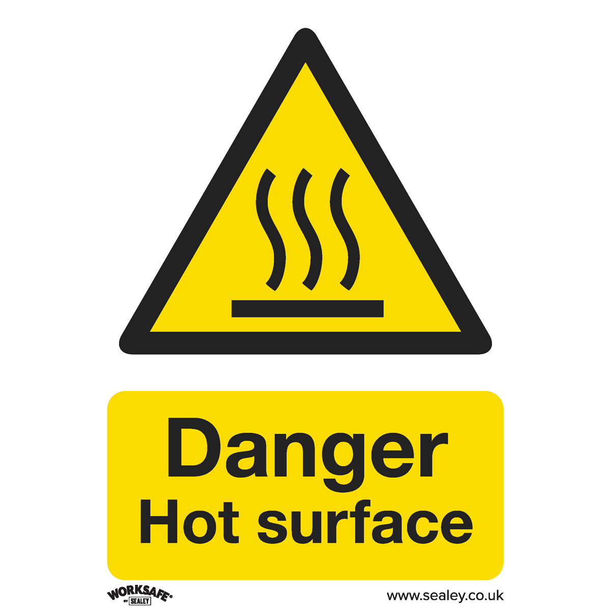 Danger Hot Surface - Warning Safety Sign - Self-Adhesive Vinyl