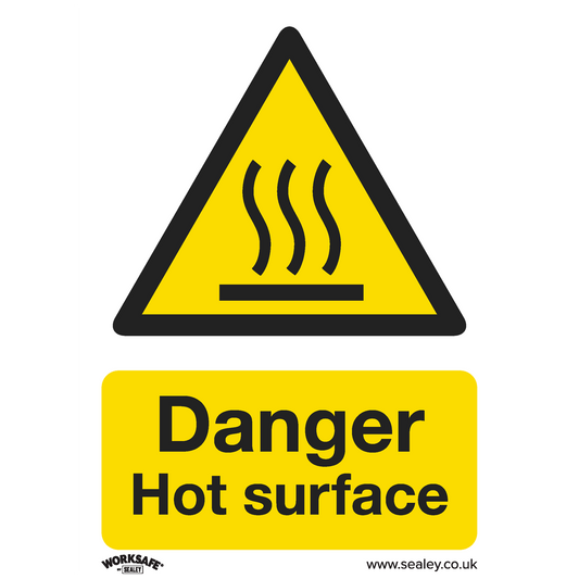 Danger Hot Surface - Warning Safety Sign - Self-Adhesive Vinyl