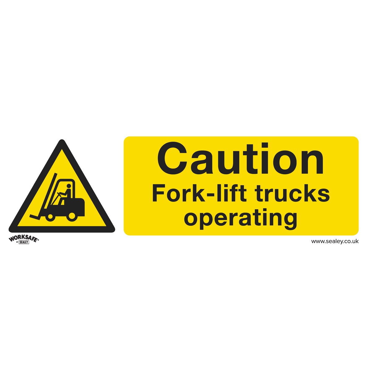 Caution Fork-Lift Trucks - Warning Safety Sign - Rigid Plastic