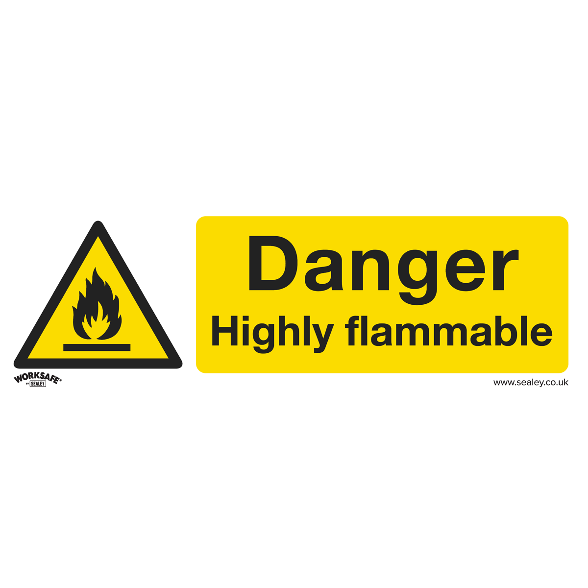 Danger Highly Flammable - Warning Safety Sign - Rigid Plastic - Pack of 10