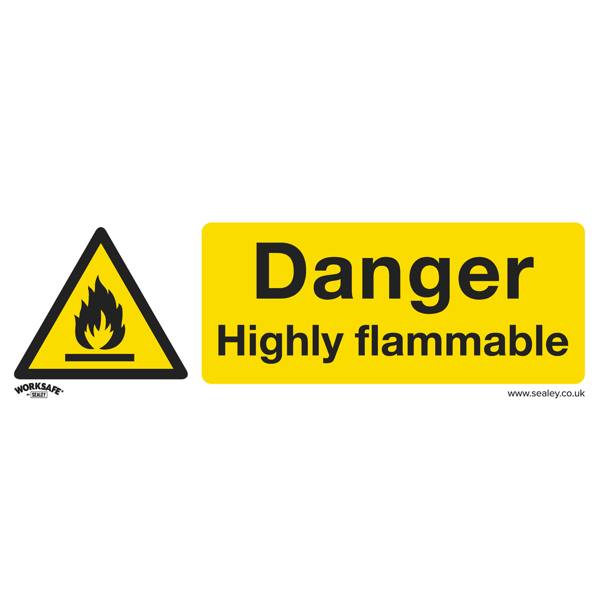 Danger Highly Flammable - Warning Safety Sign - Rigid Plastic