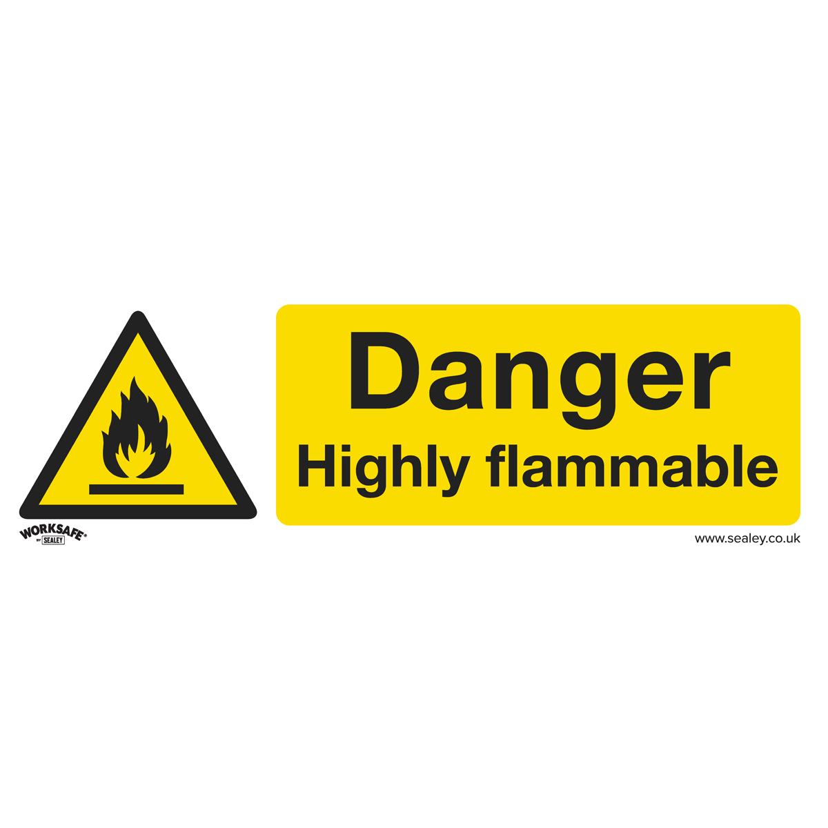 Danger Highly Flammable - Warning Safety Sign - Self-Adhesive Vinyl