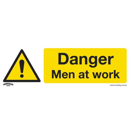 Danger Men At Work - Warning Safety Sign - Self-Adhesive Vinyl