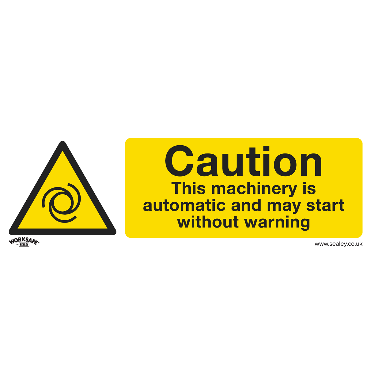 Caution Automatic Machinery - Warning Safety Sign - Rigid Plastic