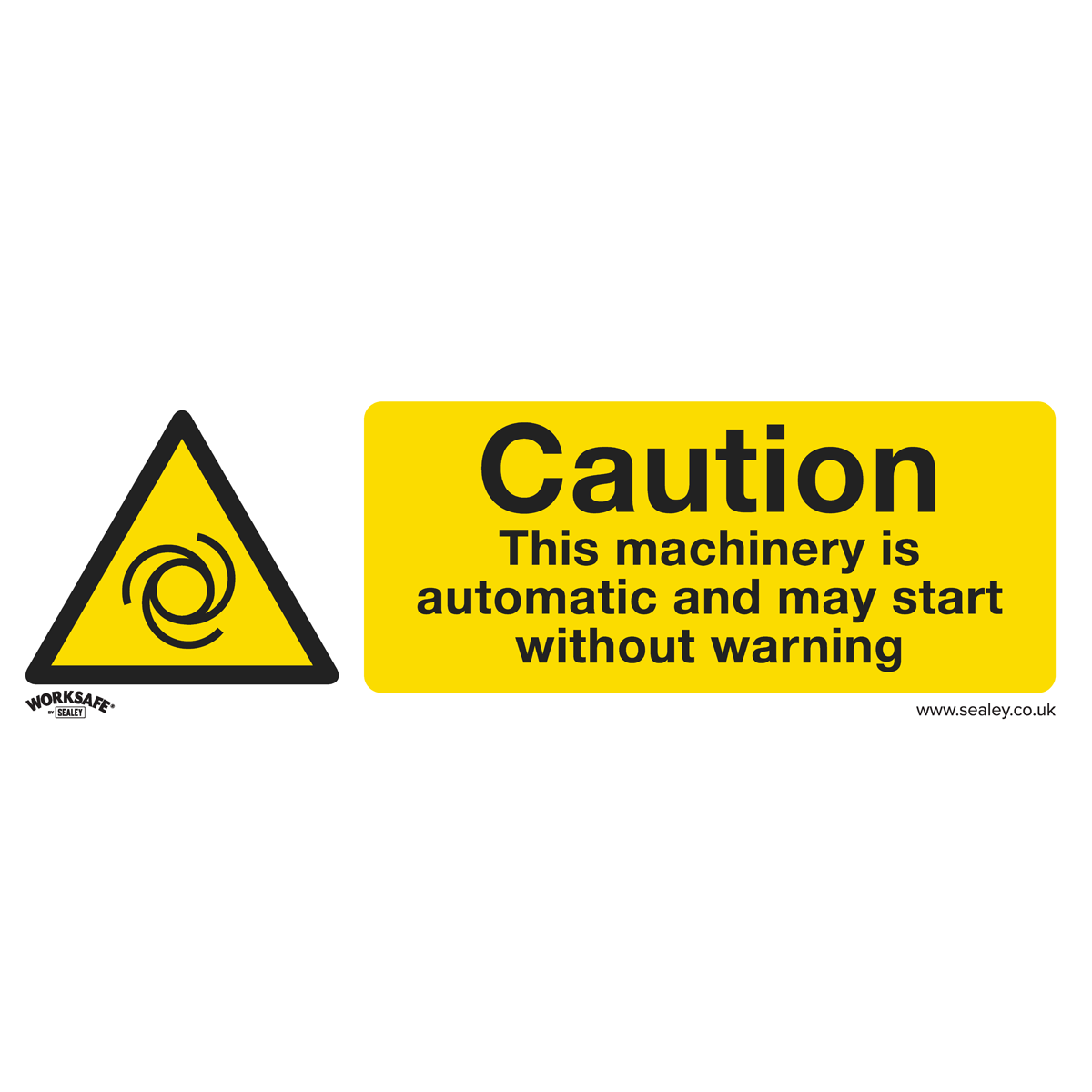 Caution Automatic Machinery - Warning Safety Sign - Self-Adhesive Vinyl