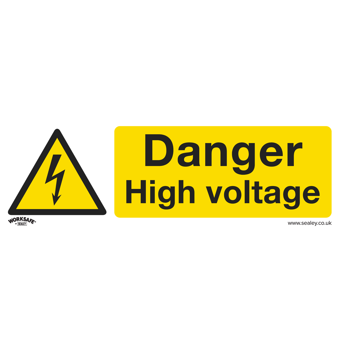 Danger High Voltage - Warning Safety Sign - Rigid Plastic - Pack of 10