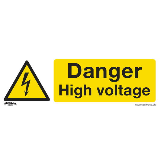 Danger High Voltage - Warning Safety Sign - Rigid Plastic