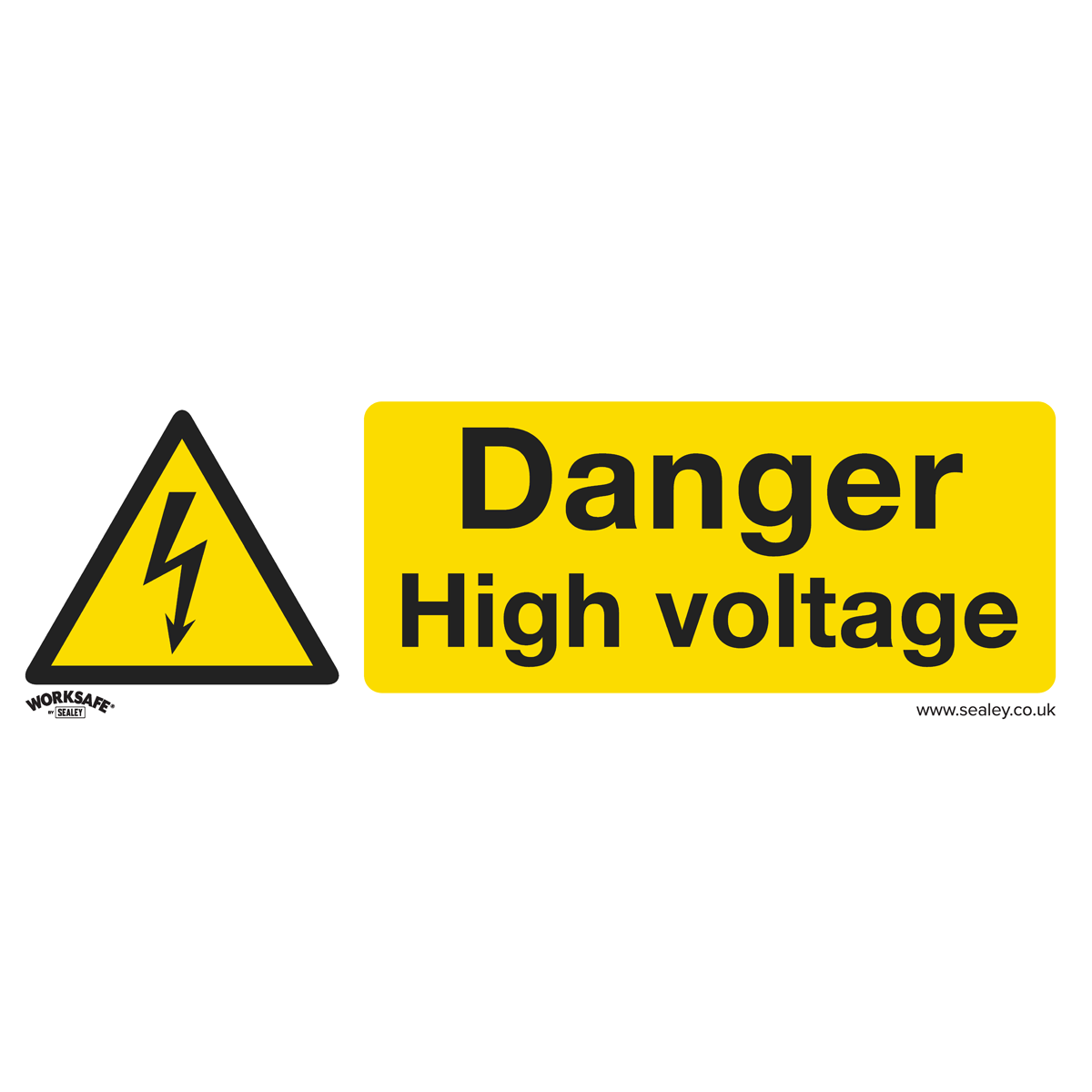 Danger High Voltage - Warning Safety Sign - Self-Adhesive Vinyl - Pack of 10