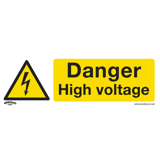 Danger High Voltage - Warning Safety Sign - Self-Adhesive Vinyl