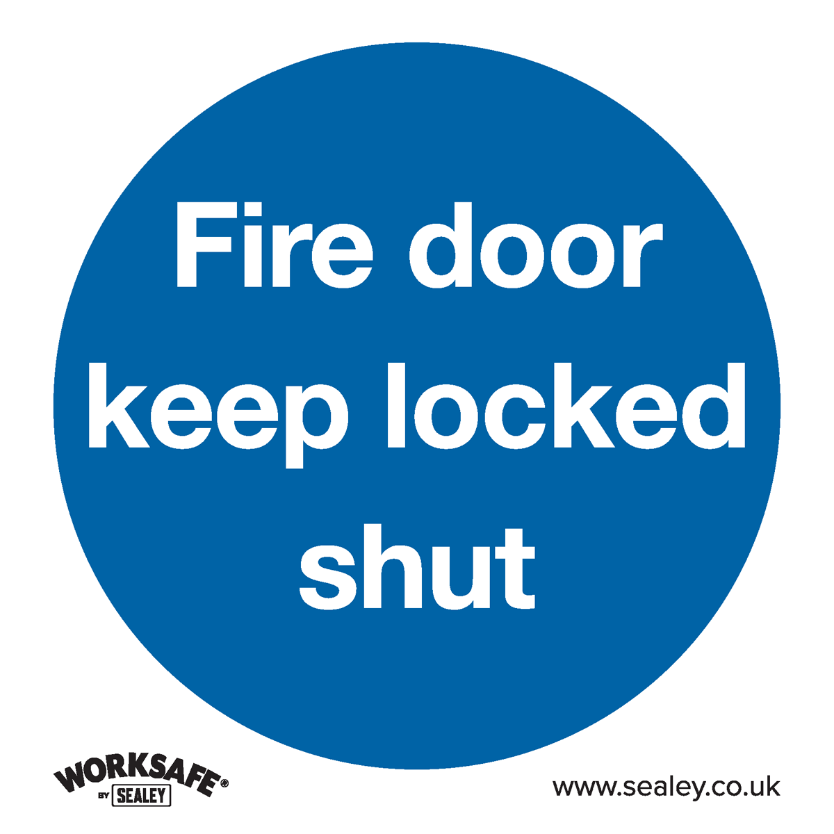 Fire Door Keep Locked Shut - Mandatory Safety Sign - Rigid Plastic - Pack of 10