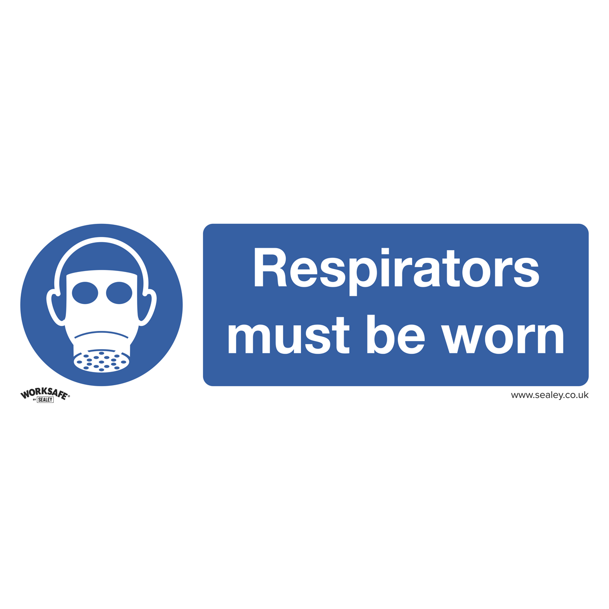 Respirators Must Be Worn - Mandatory Safety Sign - Rigid Plastic - Pack of 10