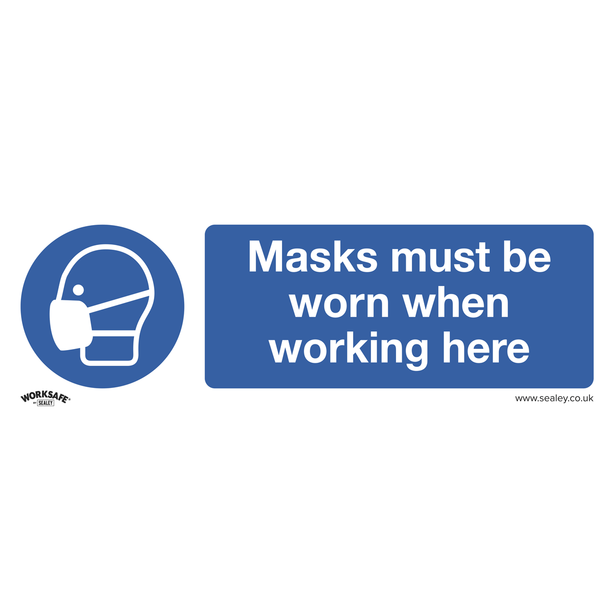 Masks Must Be Worn - Mandatory Safety Sign - Rigid Plastic - Pack of 10