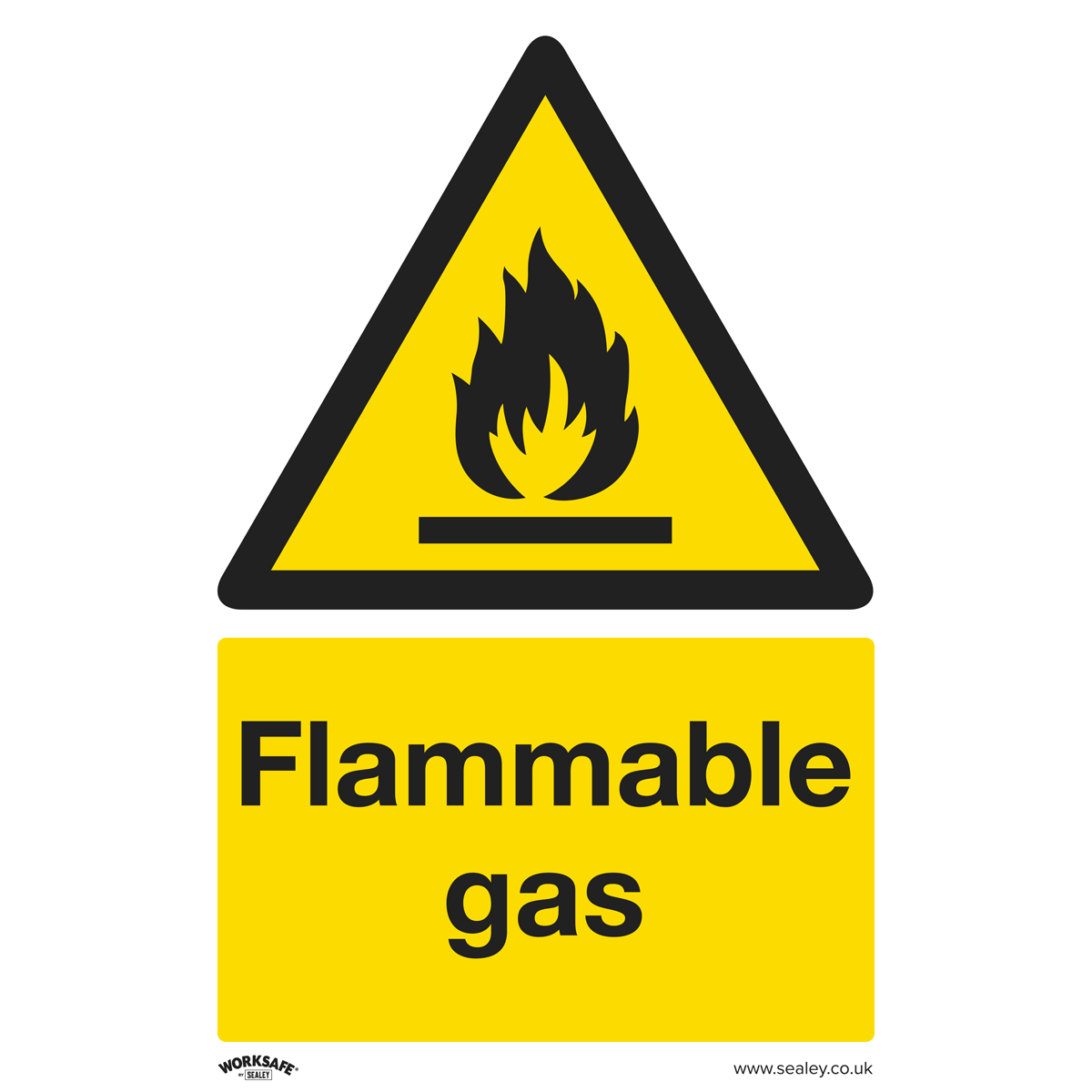 Flammable Gas - Warning Safety Sign - Rigid Plastic - Pack of 10