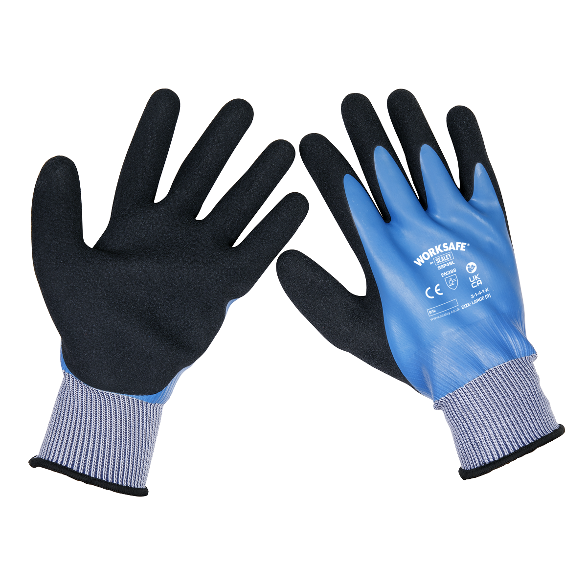 Waterproof Latex Gloves - (Large) - Pack of 6 Pairs