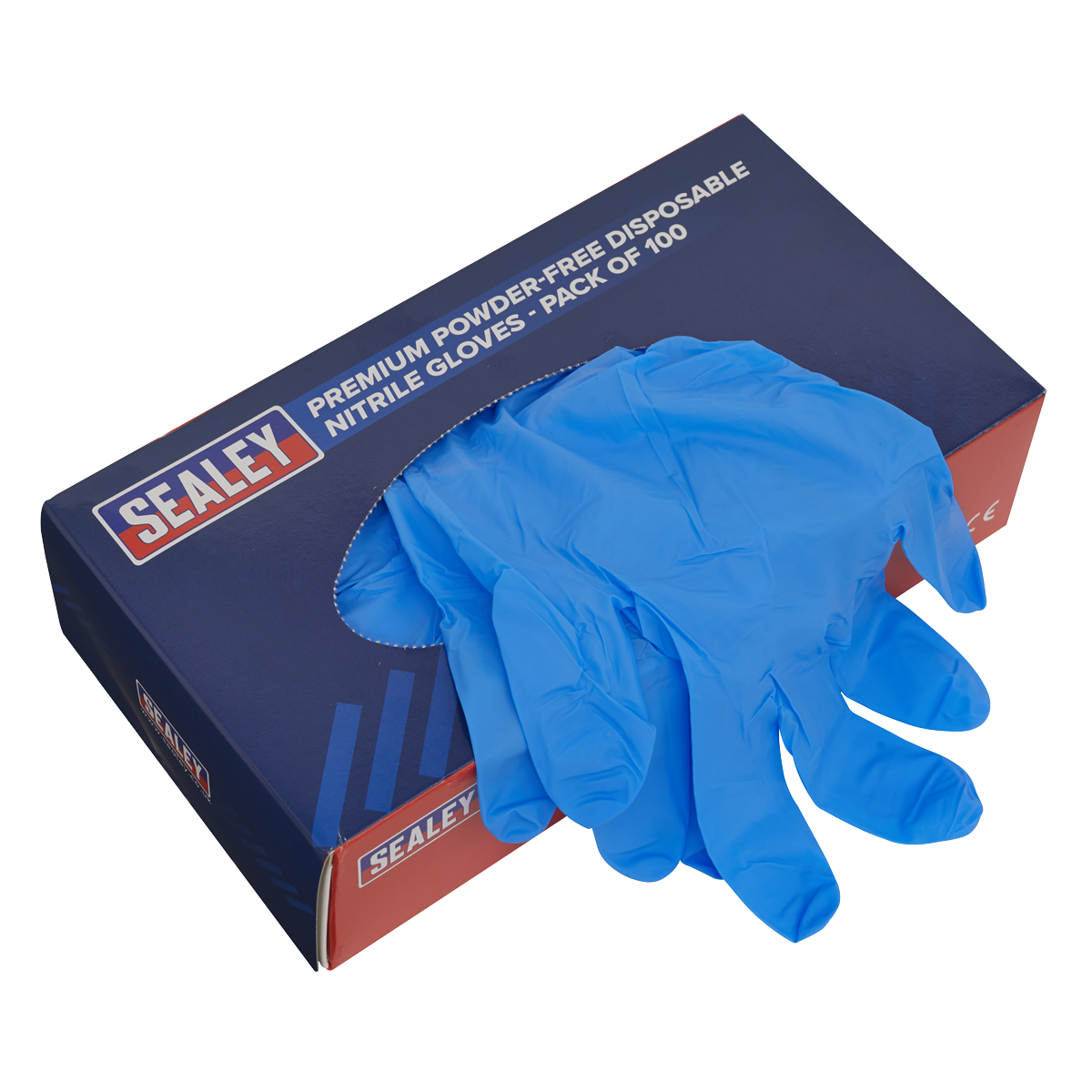 Premium Powder-Free Disposable Nitrile Gloves - Large - Pack of 100