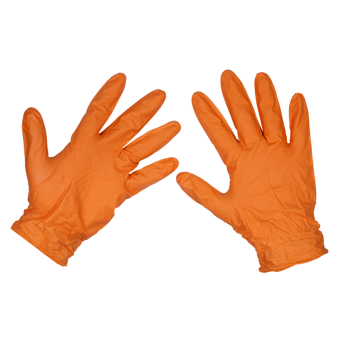 Orange Diamond Grip Extra-Thick Nitrile Powder-Free Gloves Large - Pack of 50