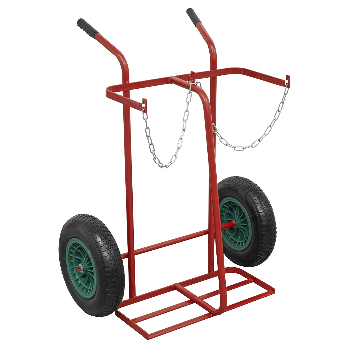 Welding Bottle Trolley with Pneumatic Tyres - 2 Bottle