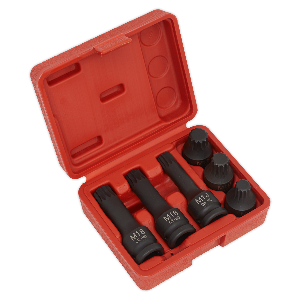 6pc 1/2"Sq Drive Impact Spline Socket Bit Set