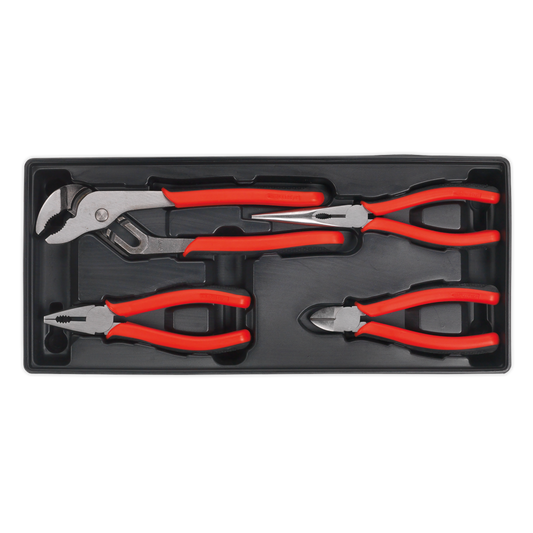 4pc Pliers Set with Tool Tray