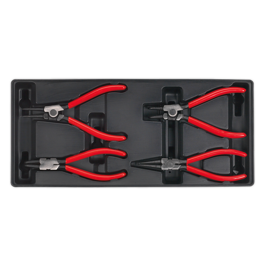 4pc Circlip Pliers Set with Tool Tray