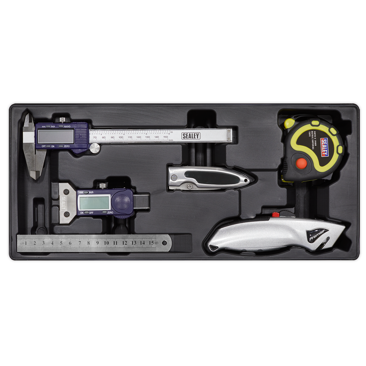 6pc Measuring & Cutting Set with Tool Tray