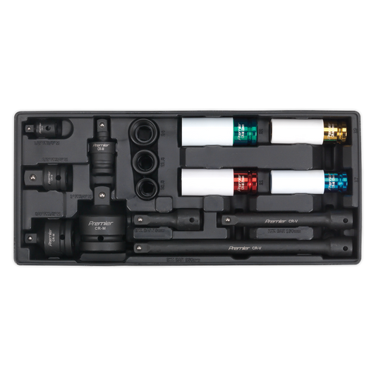 15pc Impact Socket & Adaptor Set with Tool Tray