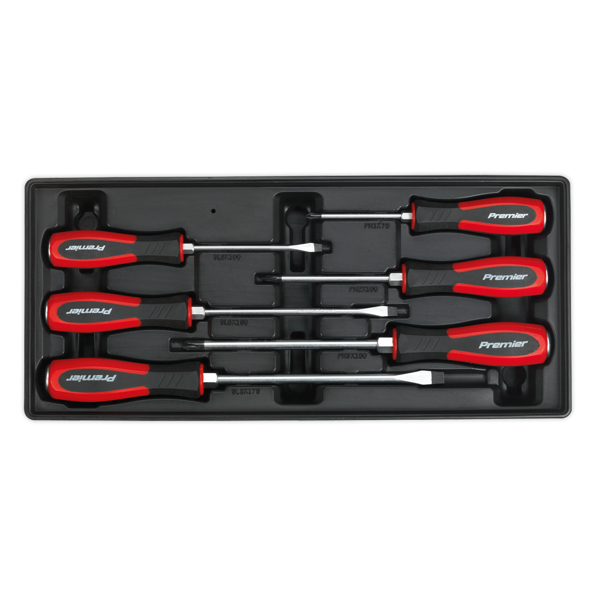 6pc Hammer-Thru Screwdriver Set with Tool Tray