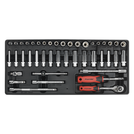 43pc 1/4"Sq Drive Socket Set with Tool Tray