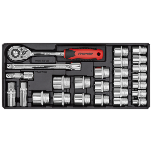 26pc 1/2"Sq Drive Socket Set with Tool Tray