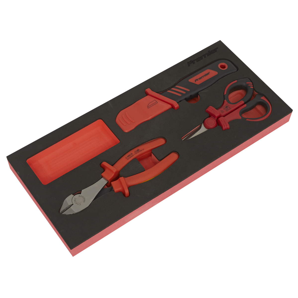 3pc Insulated Cutting Set with Tool Tray - VDE Approved