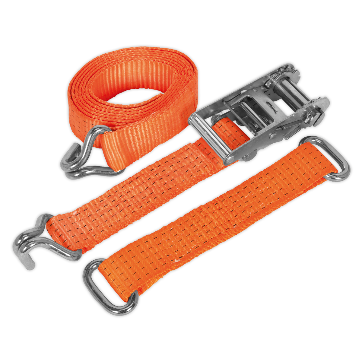 50mm x 3m Steel Wheel Car Transporter Ratchet Strap 4500kg Breaking Strength