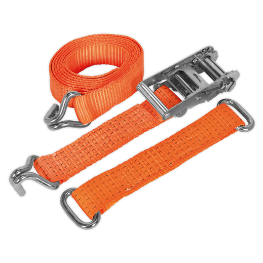 50mm x 3m Steel Wheel Car Transporter Ratchet Strap 4500kg Breaking Strength